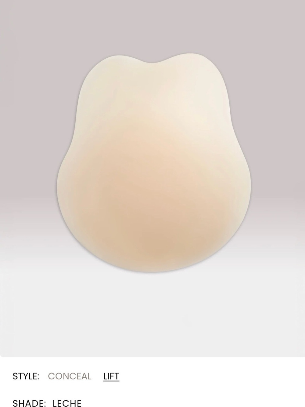 Pair of NOOSH size A-B Cup Adhesive Breast Lift Conceal Pads - Shade Leche Nude